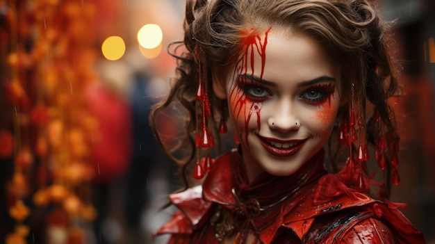 o vampiro sorridente beleza de halloween disfarçada de noite