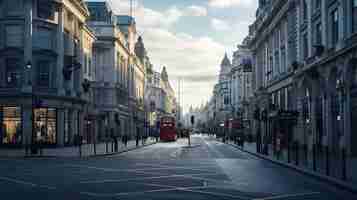 Foto o vazio circo de oxford, em londres, sem trânsito ou pedestres, a movimentada área comercial, a ia geradora.