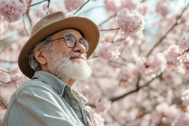 O velho goza da primavera