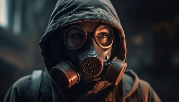 O vestuário de proteção mascara o perigo na assustadora segurança da vida na cidade ao ar livre gerada pela inteligência artificial