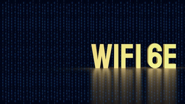 O Wi-Fi 6E de ouro para o conceito de tecnologia 3D renderingxA