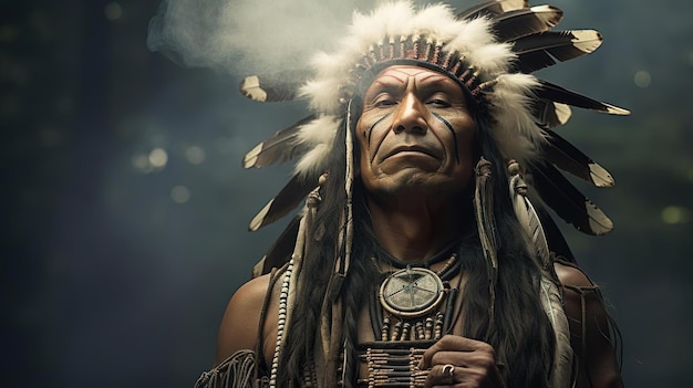 O xamã indiano Apache é um homem nativo americano