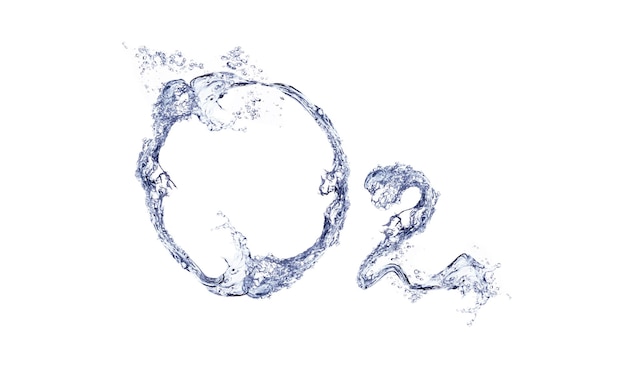 O2-Formel mit Wasser