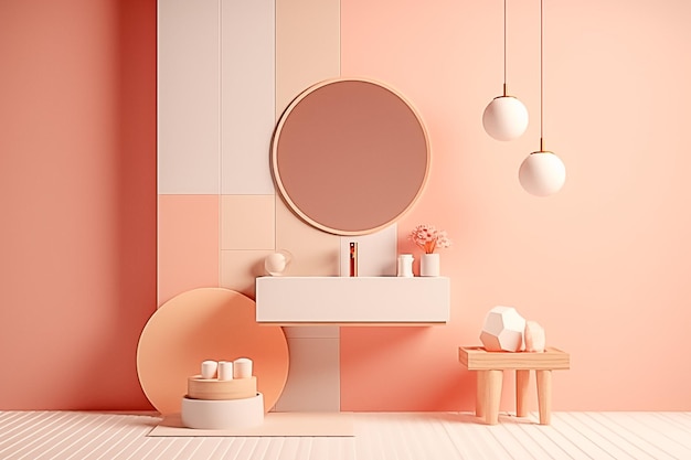 Oasis de baño contemporáneo Diseño minimalista para relajación y estilo Ai generado