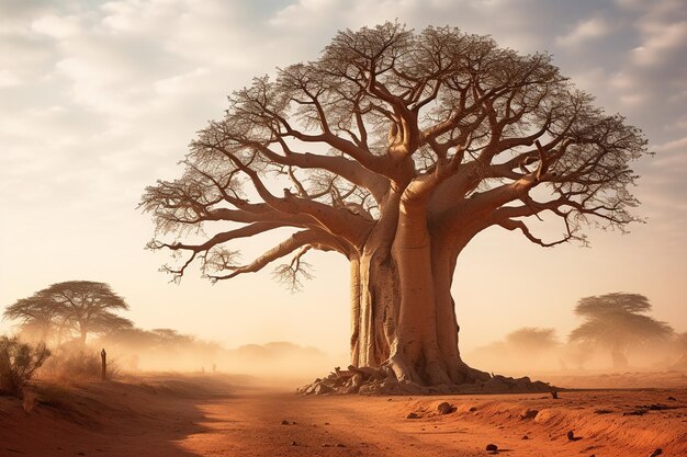 Oásis de Baobá no Deserto Gerador de Poeira Ai