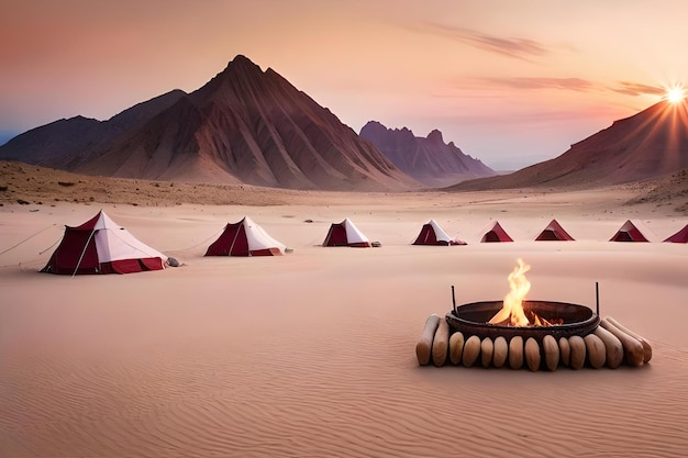 un oasis escondido en el desierto donde una tribu nómada