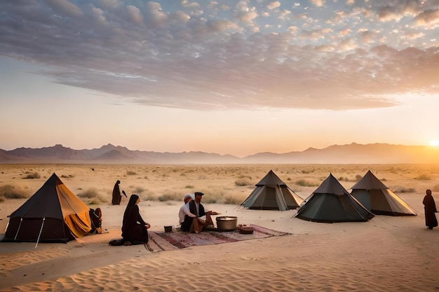 un oasis escondido en el desierto donde una tribu nómada