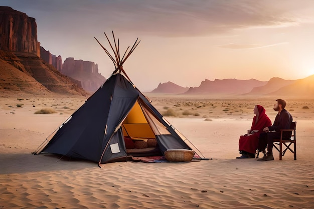 un oasis escondido en el desierto donde una tribu nómada