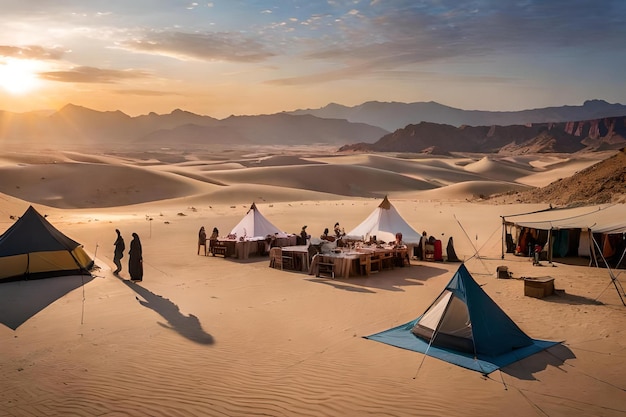 un oasis escondido en el desierto donde una tribu nómada