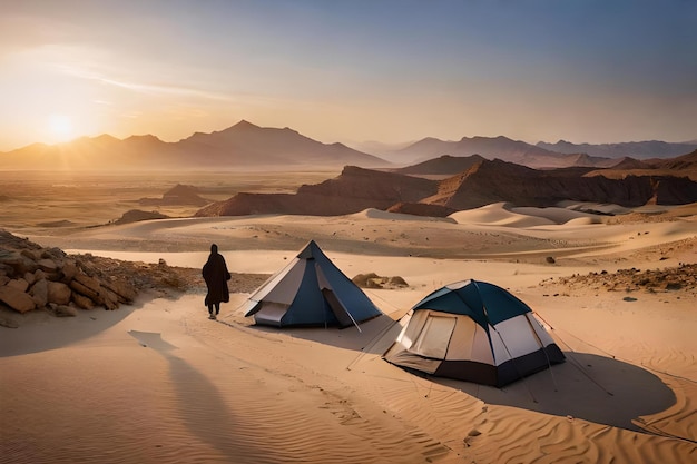 un oasis escondido en el desierto donde una tribu nómada