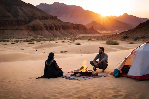 un oasis escondido en el desierto donde una tribu nómada