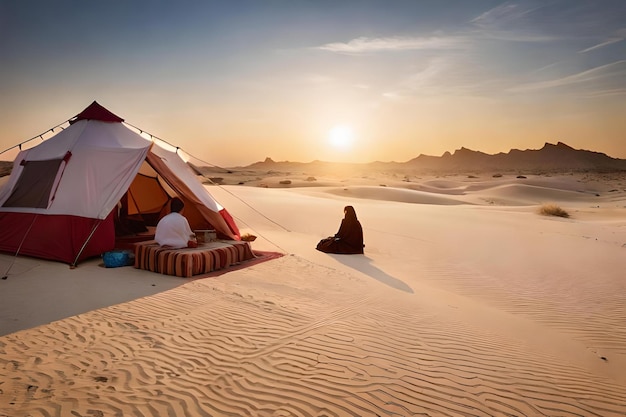 un oasis escondido en el desierto donde una tribu nómada