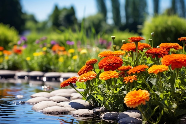 Oásis florais Vistas refrescantes no jardim de flores