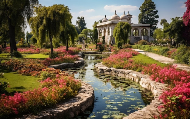 Oasis de jardín en verano