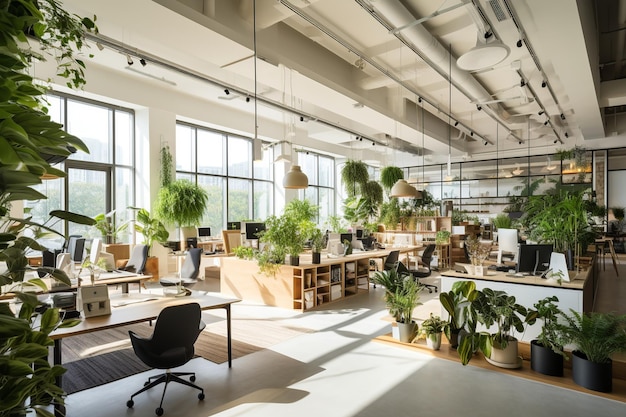 Oasis de oficinas ecológicas La sostenibilidad moderna se encuentra con la creatividad