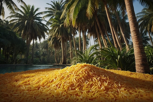 Foto oasis de las palmeras de arroz de zarda