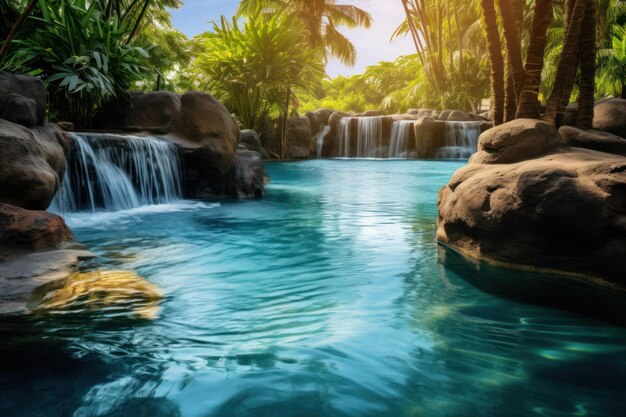 Oasis tranquilo Un fondo de agua serena para la relajación y las vibraciones del spa