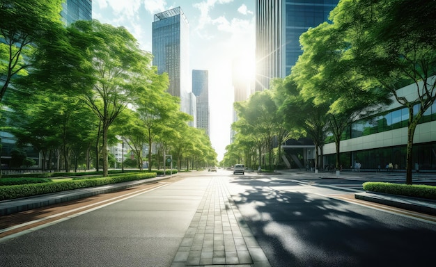 Foto oásis urbano cidade serena sol da manhã