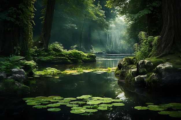 Oásis verde na paisagem verde selvagem foto