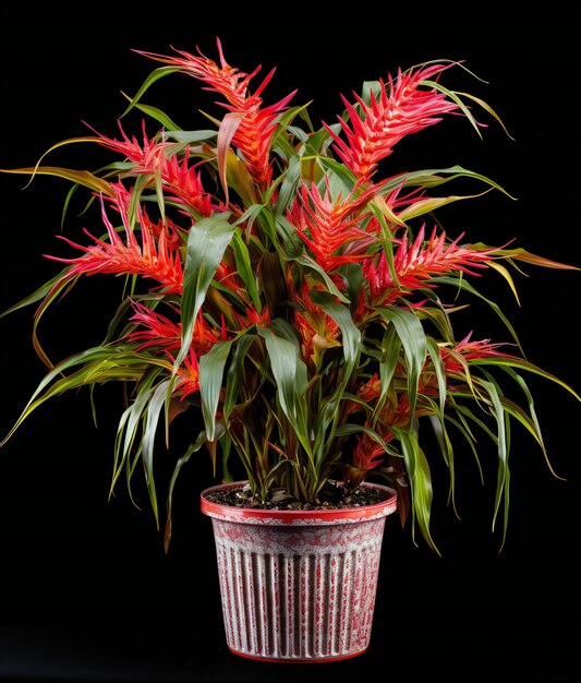 Oásis verde Uma planta em vaso que floresce em uma tela