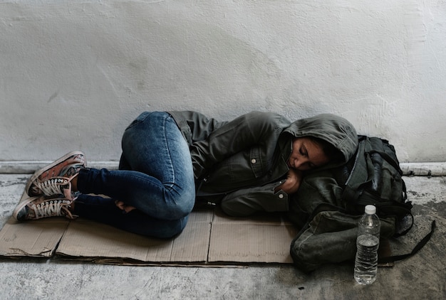 Foto obdachlose frau