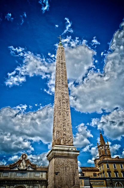 Obelisco na Piazza del Popolo Roma Itália