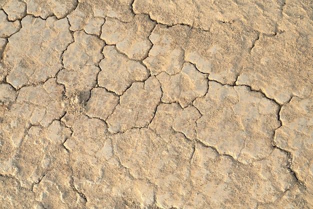 Oben ansicht von trockenem und gespaltenem ton