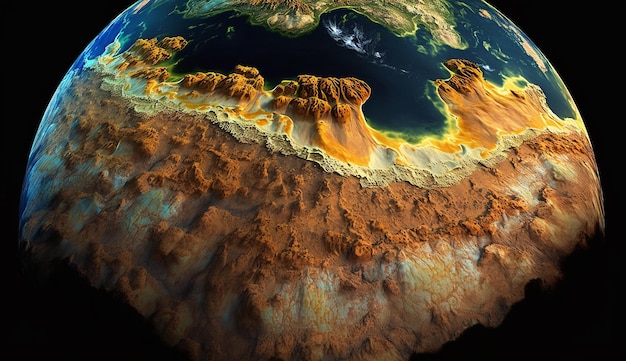 Oberfläche der terraformierten Venus-Enzyklopädie Galactica-Bild, ai-generierte Kunst