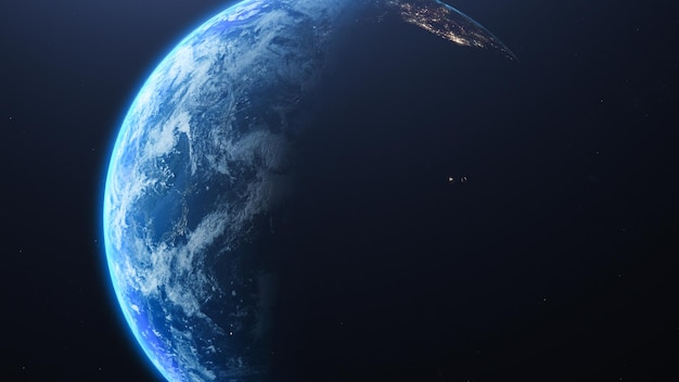 Oberfläche des Planeten Erde im tiefen Weltraum Außen dunkler Weltraum Tapeten