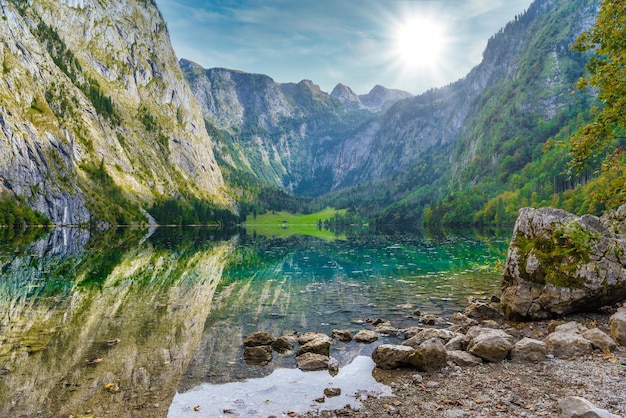 Obersee Königssee Königssee Nationalpark Berchtesgaden Bayern Deutschland