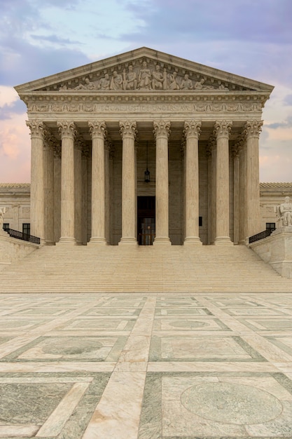 Foto oberster gerichtshof, gebäude der justizhalle in washington dc, usa.