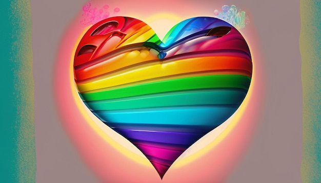 Objetivo en forma de corazón de arco iris con una flecha Ilustración vectorial Un símbolo de amor Día de San Valentín