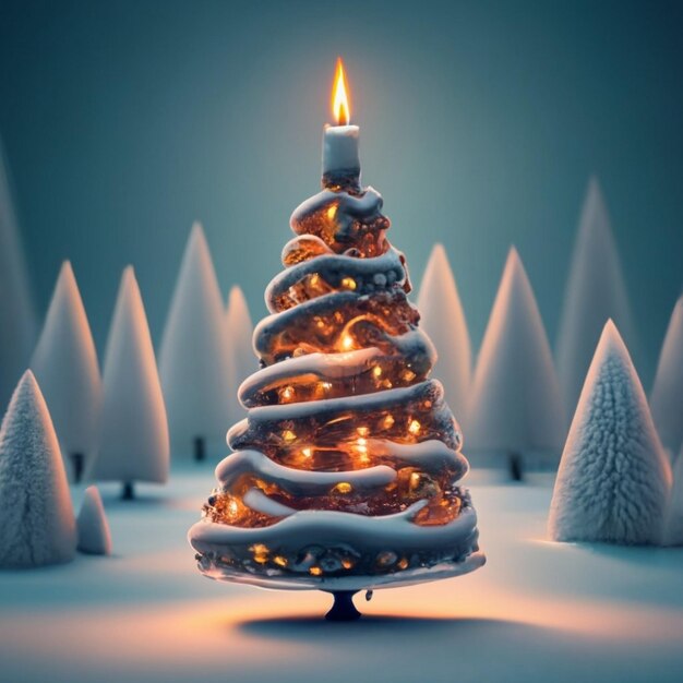 Foto objeto 3d de navidad festiva feliz año nuevo y feliz árbol de navidad