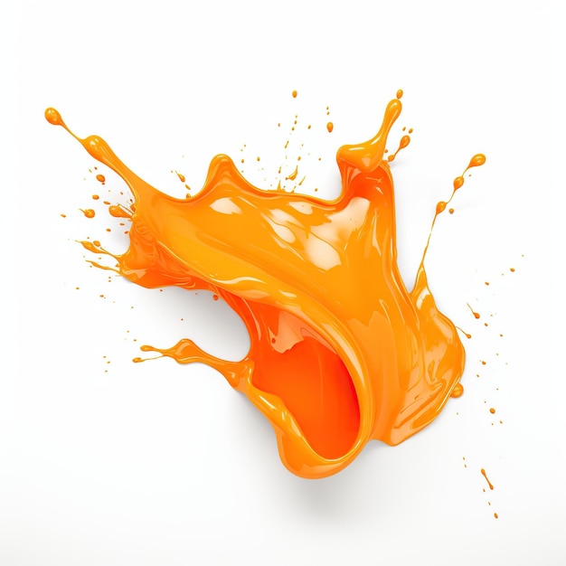 Objeto aislado de pintura naranja en fondo blanco