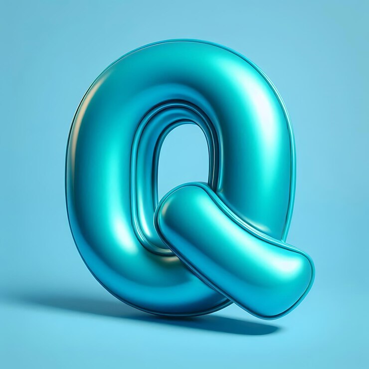 Foto un objeto azul con una gran letra c en él