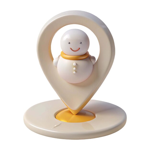 un objeto blanco en forma de huevo con un corazón amarillo en él