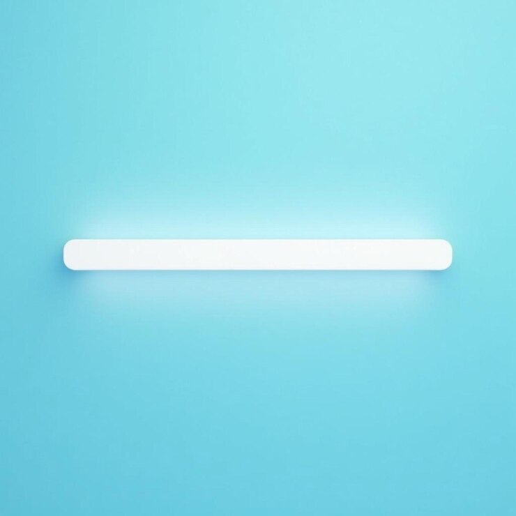 Foto un objeto blanco largo en un fondo azul