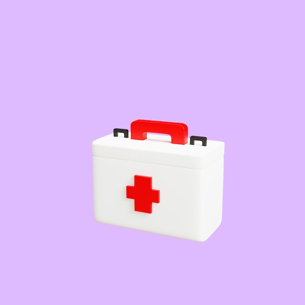 Objeto de botiquín médico blanco 3d rindió la ilustración aislada