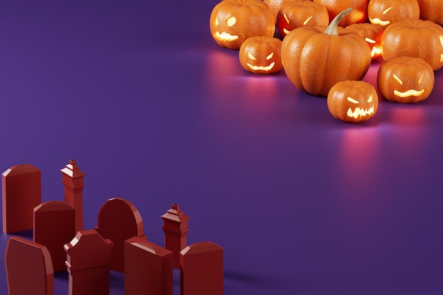 Objeto de calabaza de Halloween 3d