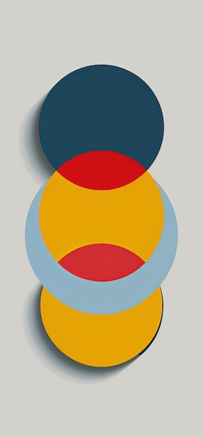 Un objeto circular adornado con un círculo rojo, amarillo y azul vibrante en la parte superior