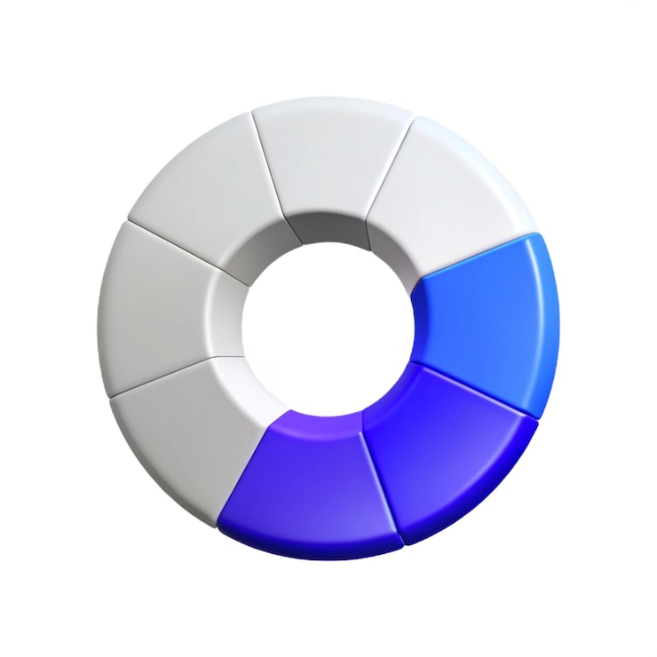 Foto un objeto circular azul blanco y rojo con un círculo azul y blanco en él