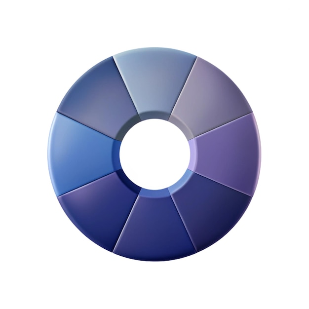 un objeto circular azul y púrpura con un círculo en él