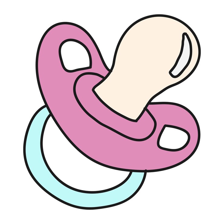 Foto objeto de bebé com adesivo png de chupeta fundo transparente