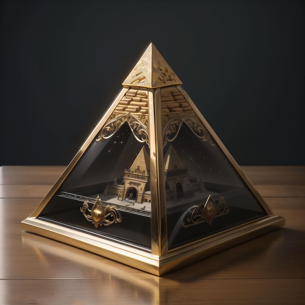 objeto de pirâmide de ouro