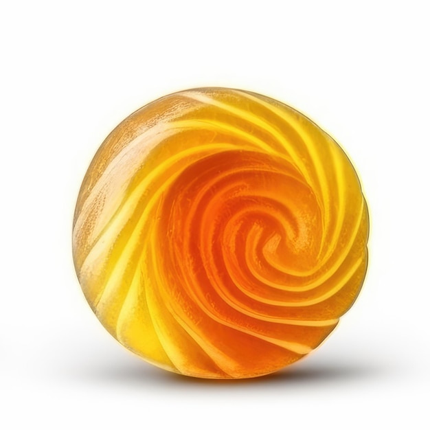 Un objeto en espiral amarillo con un diseño en espiral en él.