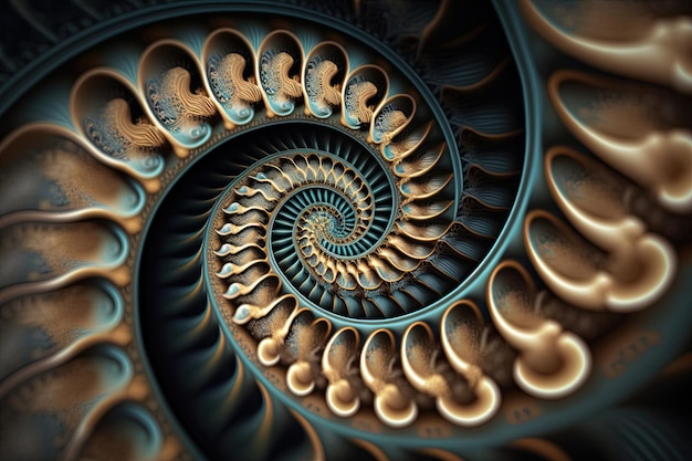 Objeto espiral de caracol para o plano de fundo Generative ai