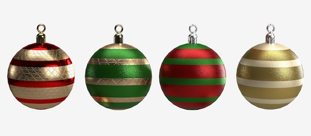 Objeto festivo decorativo de bola de Natal realista Renderização em 3D de decoração de festa de comemoração de festival de Natal e ano novo