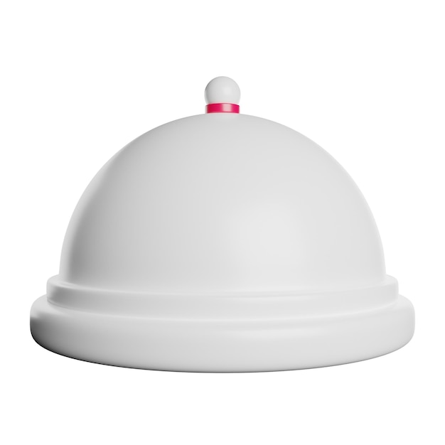 un objeto en forma de campana blanca con una parte superior roja que dice la parte superior
