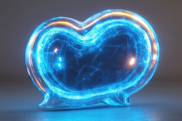 un objeto en forma de corazón con un fondo azul