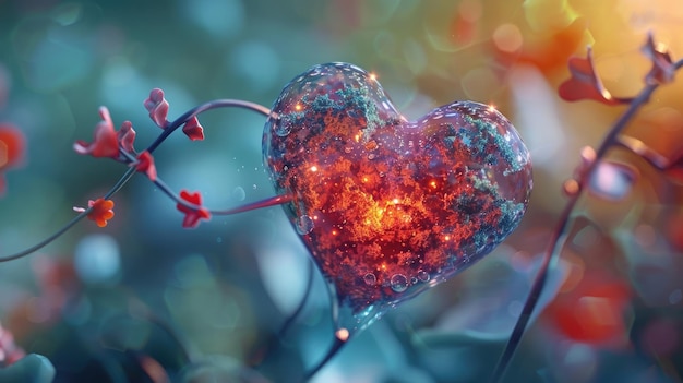 un objeto en forma de corazón con las palabras amor en él